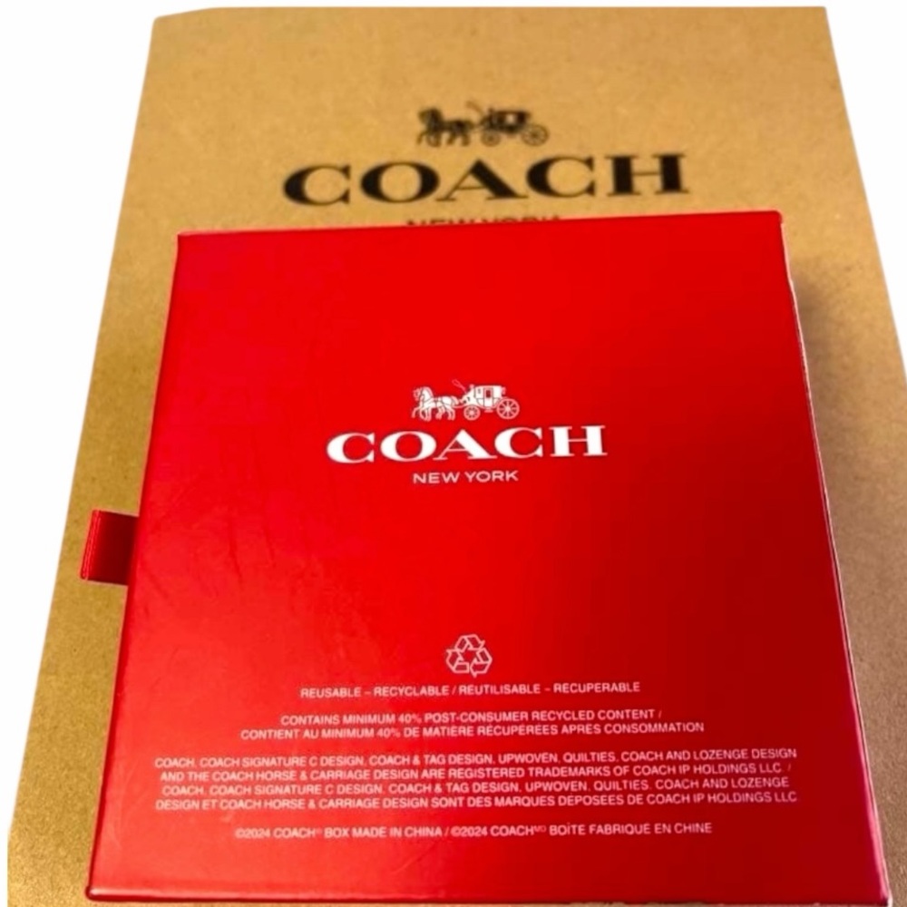 NWT Coach Tabby Mini Bag Charm Red Leather Keychain w Gift Box Dust Bag - Picture 2 of 5